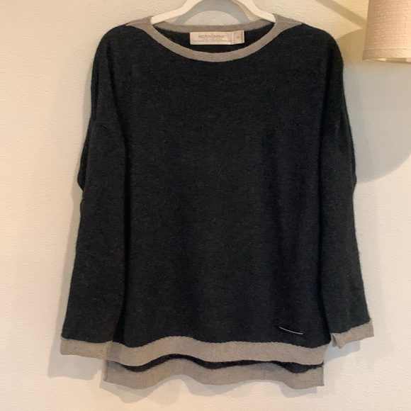 Merinomink Boxy Boat Neck Two Tone Sweater size Small - Picture 8 of 8